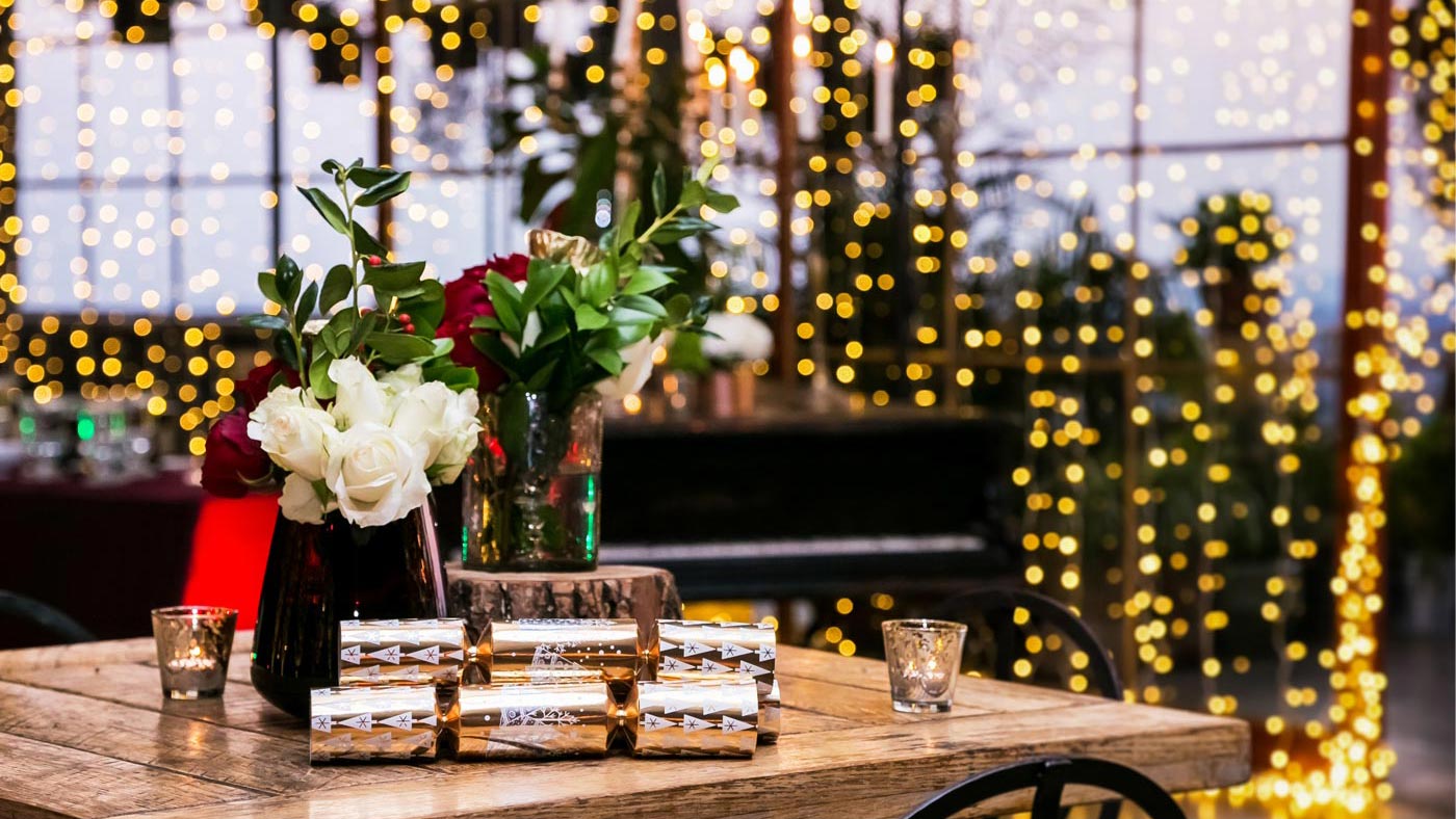 Christmas decor and table flower