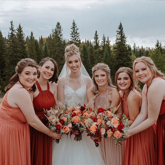 Wedding bride and maids