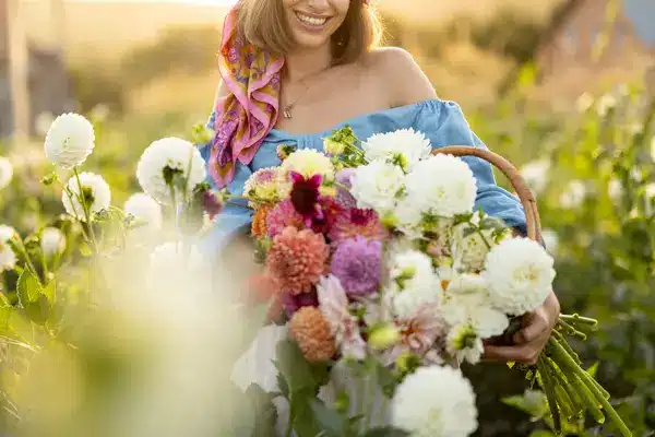 flowers in a basket